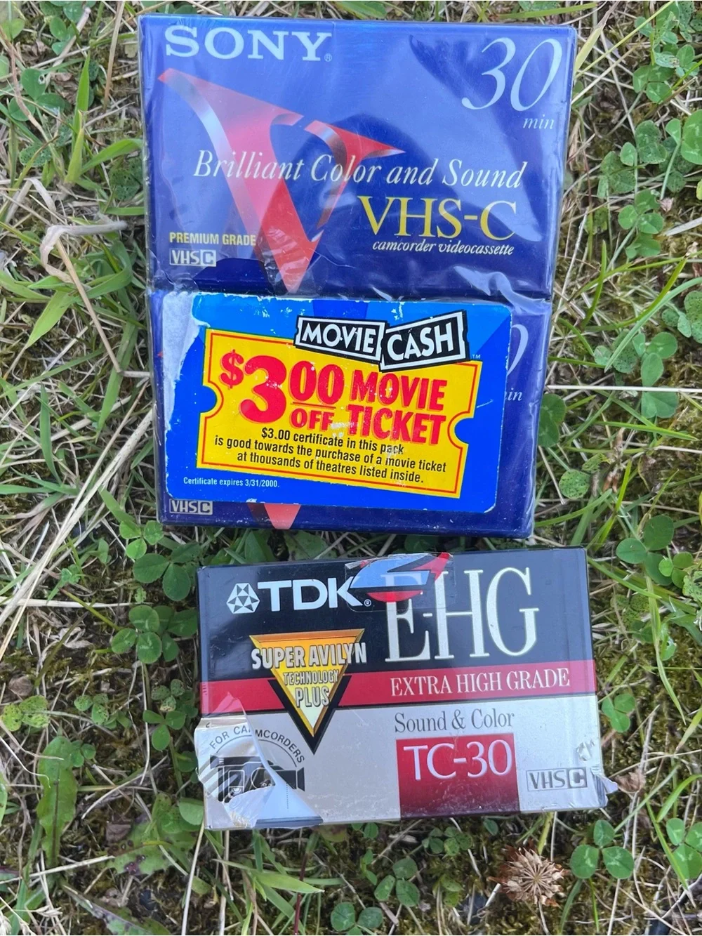 Sony VHS-C Camcorder Tape videocassette Pack of three